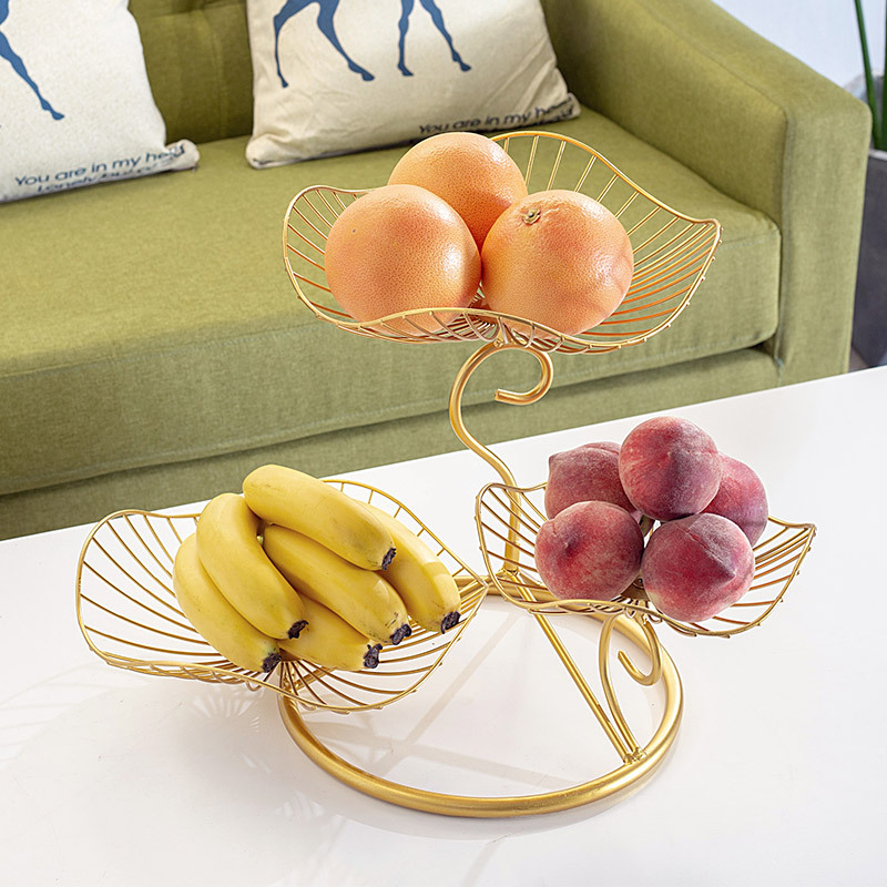 Nordic Fruitschaal Creatieve Moderne Woonkamer Thuis Drie-Layer Fruitschaal Eenvoudige Smeedijzeren Multi-layer Fruit plaat