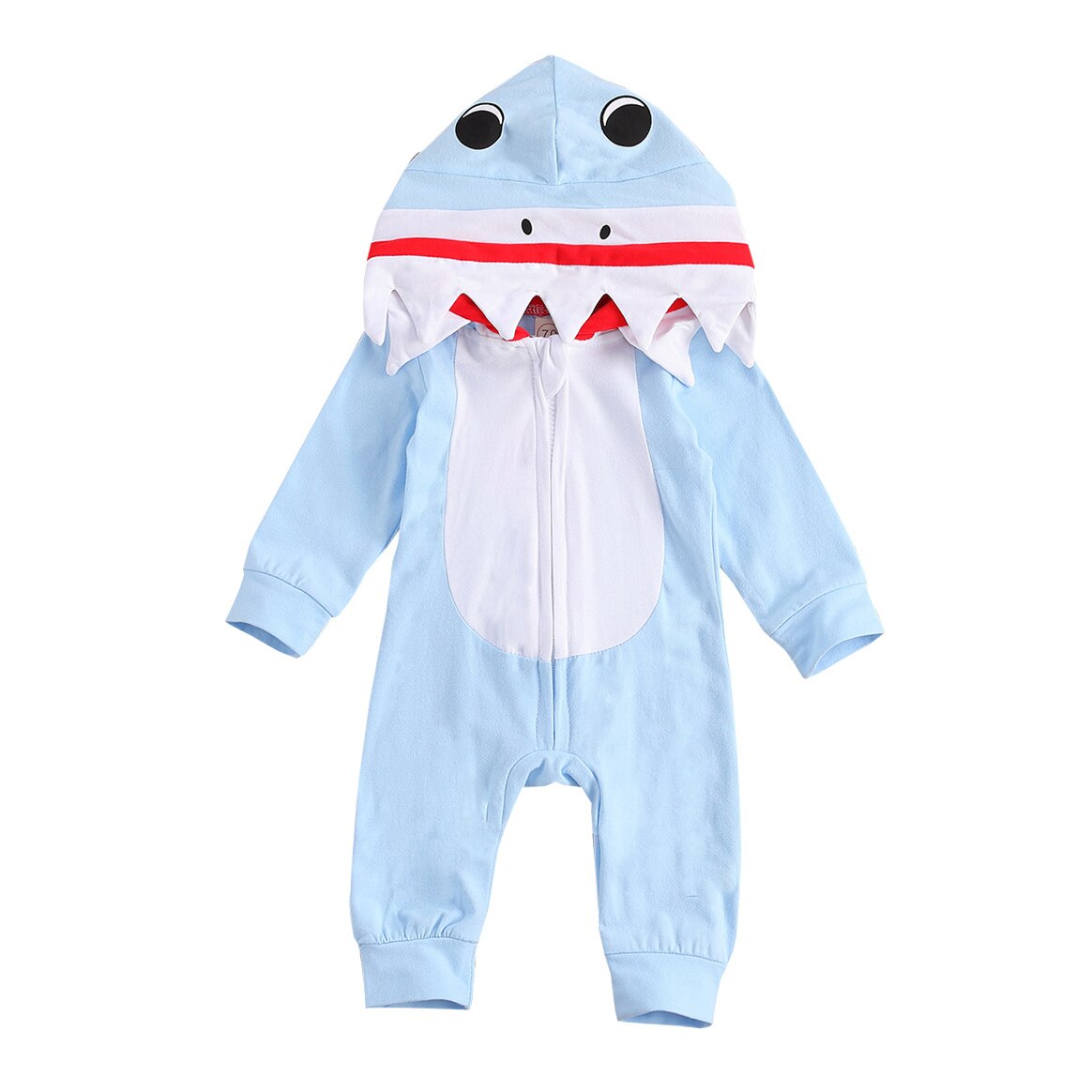 Focusnorm 0-24M Mooie Peuter Baby Meisjes Jongens Rompertjes 4 Kleuren Cartoon Print Lange Mouwen Hooded Jumpsuits: Blauw / 18m