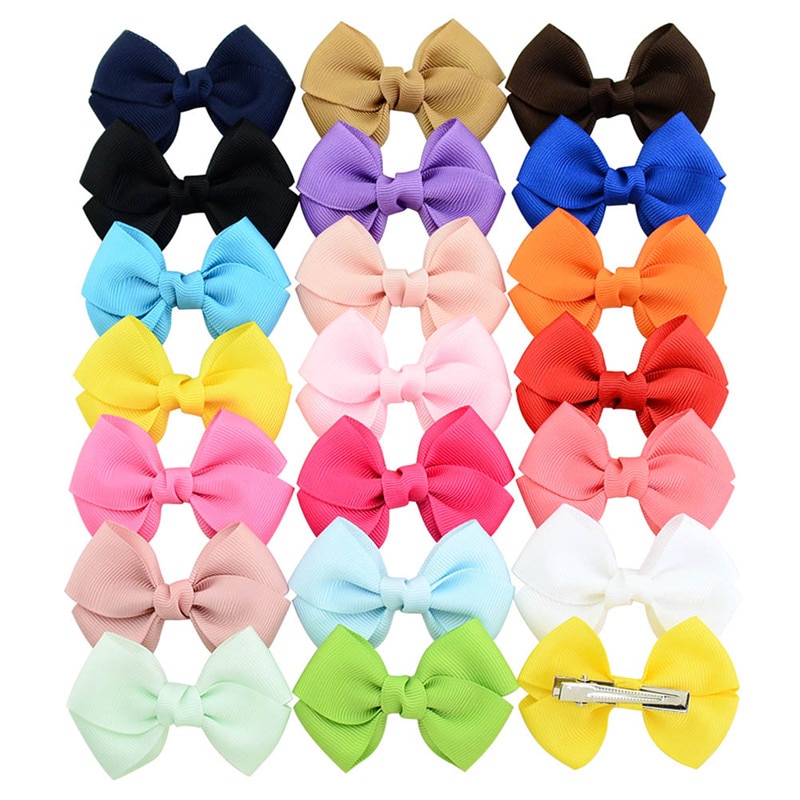 Solide Lint Strik Haarspeld voor Meisjes Kinderen Bowknots Haar Clips Vrouwen Haarspelden Haar Accessoires Baby Haarspelden Decoraties