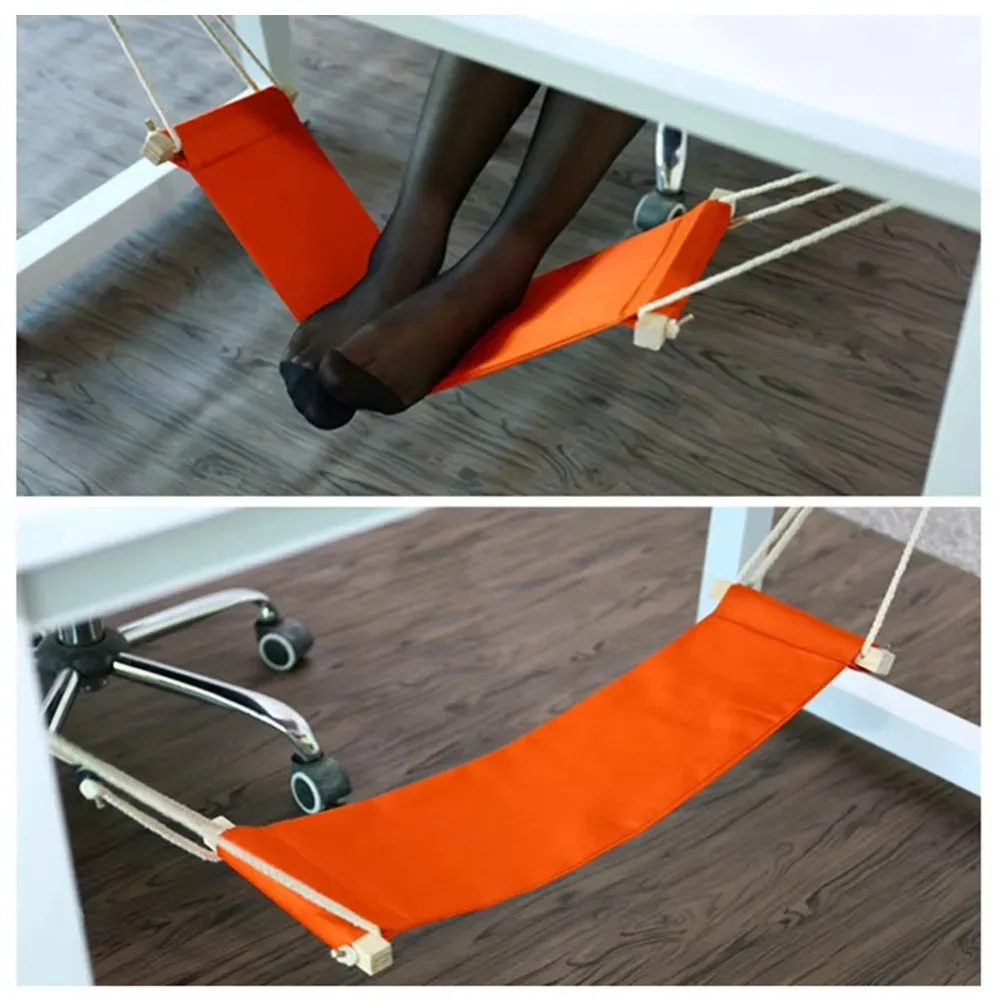 Portable Foot Hammock Desk Rest Foot Hanger Hanging Adjustable Resting Table Legs Swingable Foots Pedals For Office Home Camping