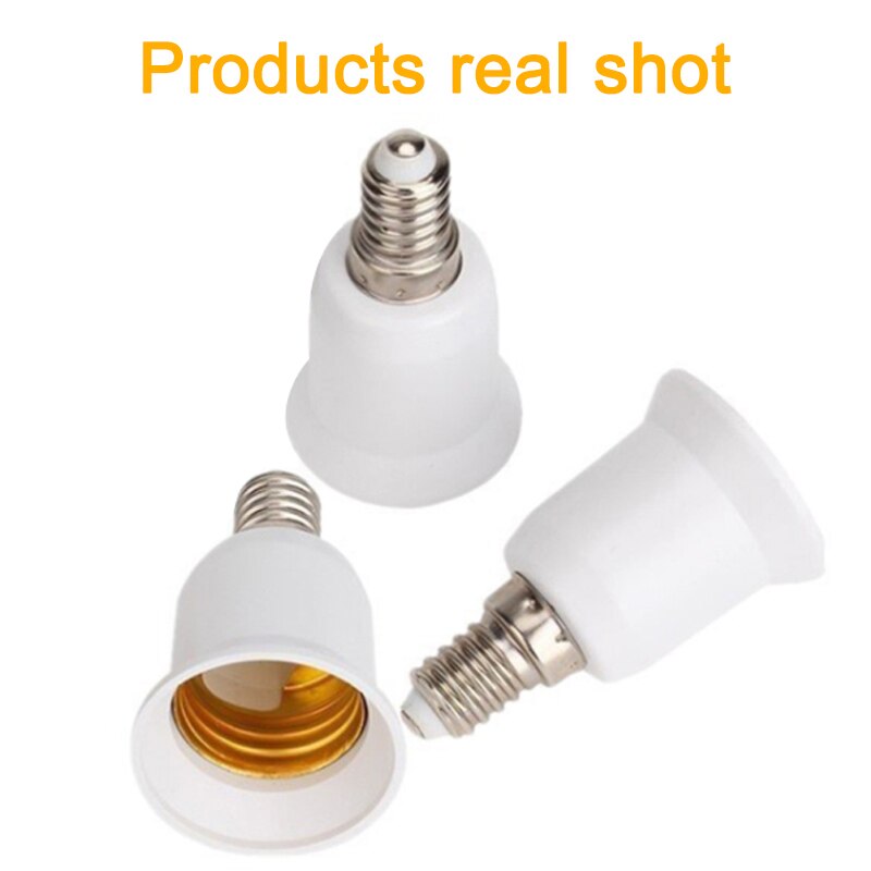 Base de lámpara LED E14 a E27, casquillo de bombilla PC + blanco de aluminio con accesorios de iluminación para el hogar, convertidores de soporte de luz