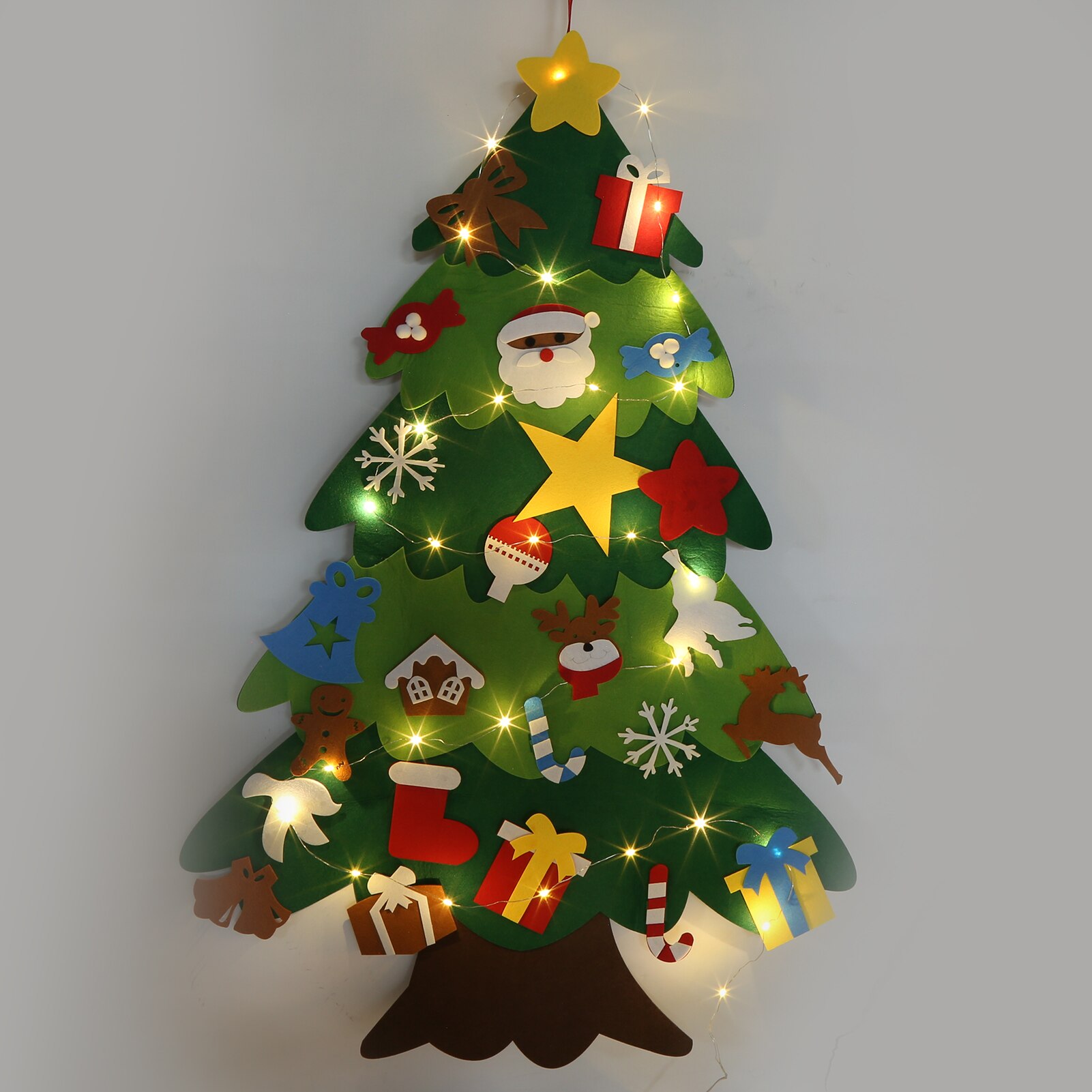 Kerst Decoratie Muur Opknoping Kerstboom Vilt Diy Party Ornament Met Led Party Decoratie