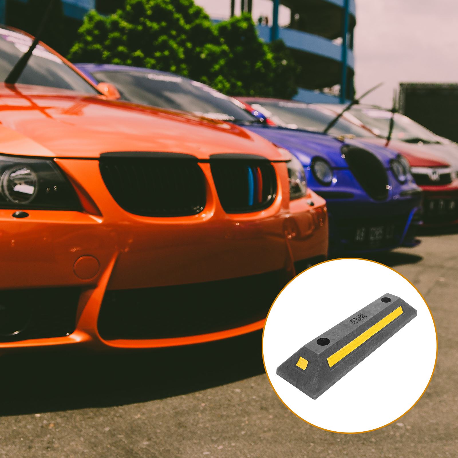 Parkeringsstopper for garasje gummiforsterkede dekk hjulklosser stopper parkeringsplassstopper gummihjulklosser justerer