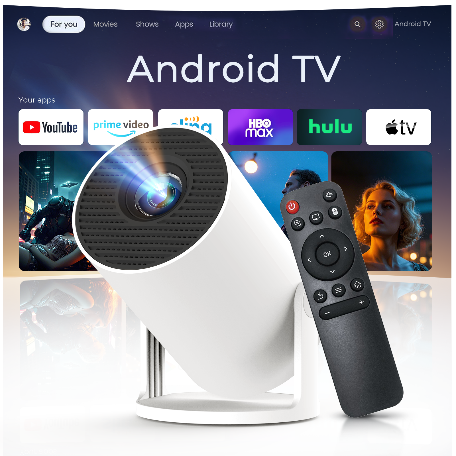 2025 Tragbarer Mini-Projektor für den Außenbereich 720P XP300 Pro, WiFi 6 & BT 5.4.180 ° Rotation, 4500 Lumen 3W Lautsprecher für Camping Movie Night ​