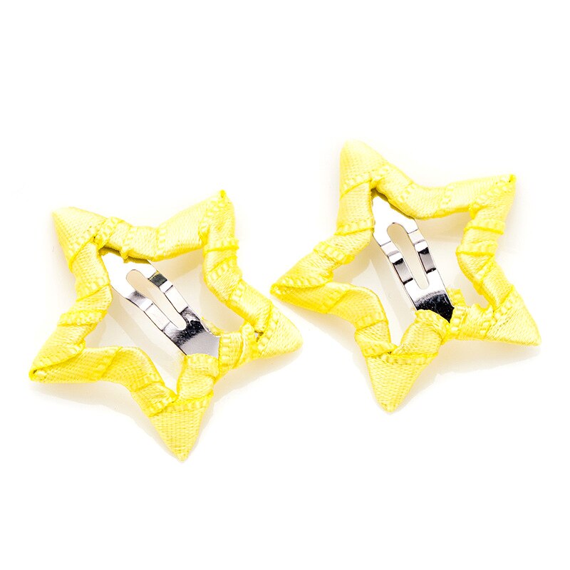 2/10 pçs estrela bebê hairpin gorgorão mini estrela grampo de cabelo meninas doce pano barrettes bonito headwear criança acessórios ferramentas estilo: Yellow