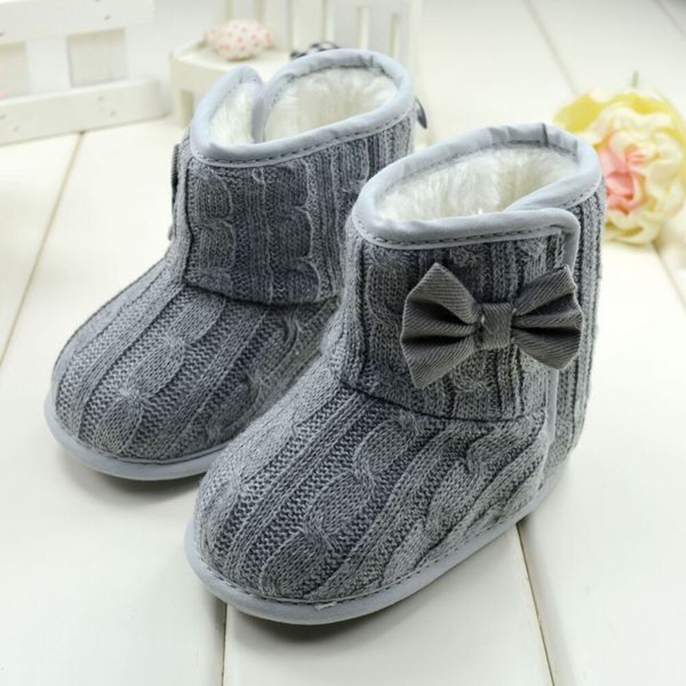 baby Girl Bowknot Soft Sole Winter Warm Shoes Boots winter Cloth boots baby Crib shoes G3