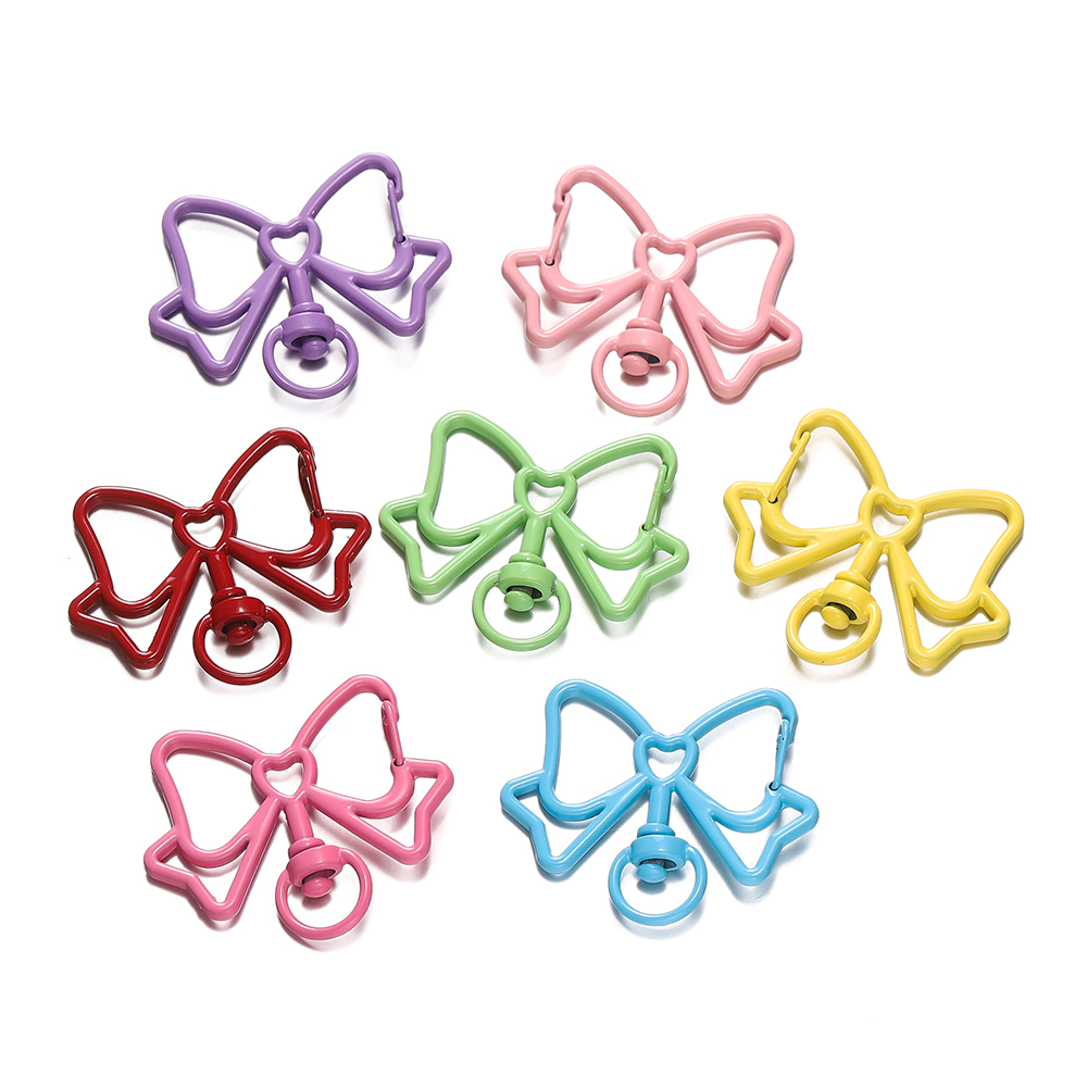 5 unids/lote de cierres de langosta coloridos con forma de mariposa, llavero giratorio, ganchos para llaves de Metal de aleación para fabricación de joyas, suministros artesanales