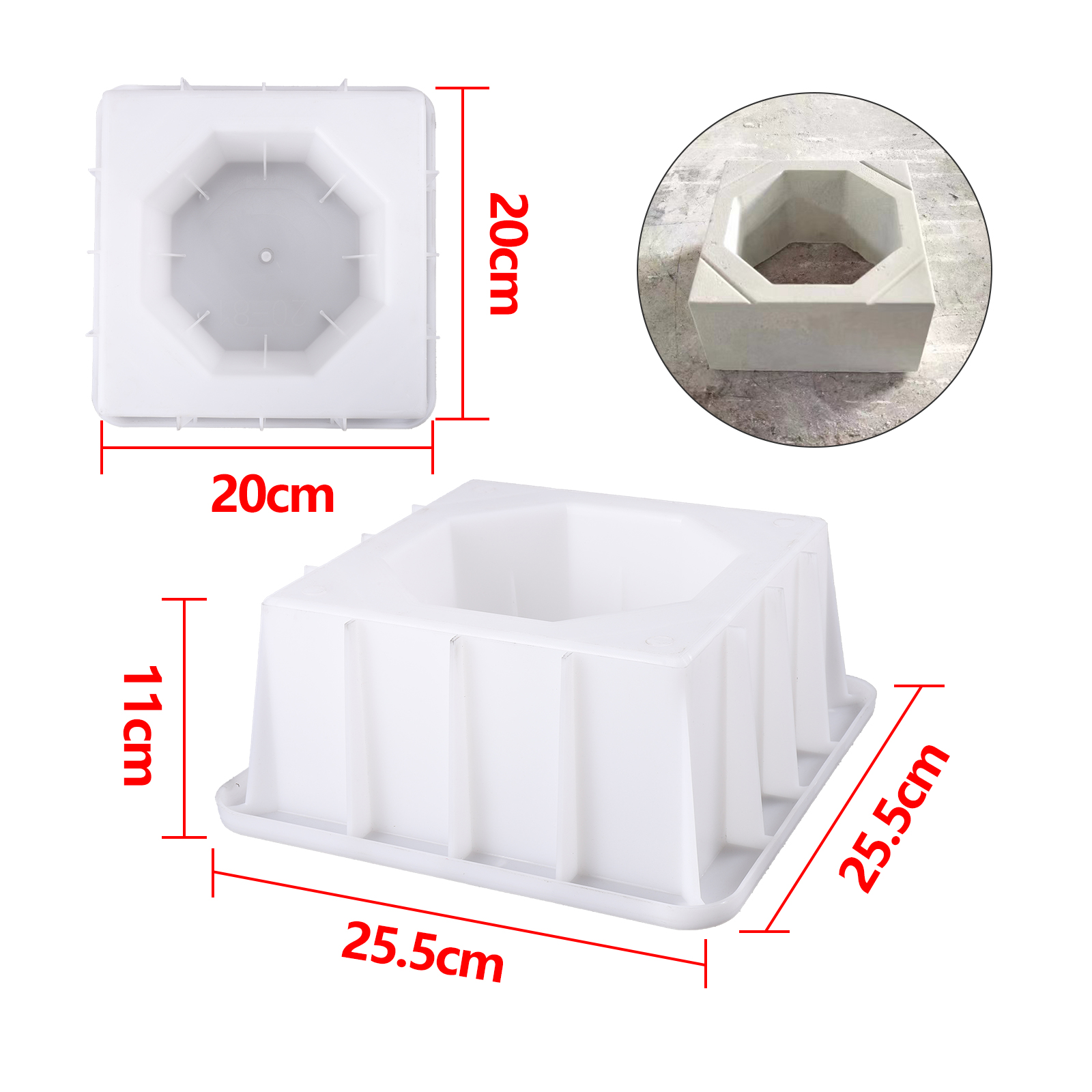 Cement Antieke Baksteen Mal Vierkante Tuinmuur Maken Bakstenen Mal 3d Carving Anti-Slip Beton Diy Bestrating Mallen 1Pc: Donkergrijs