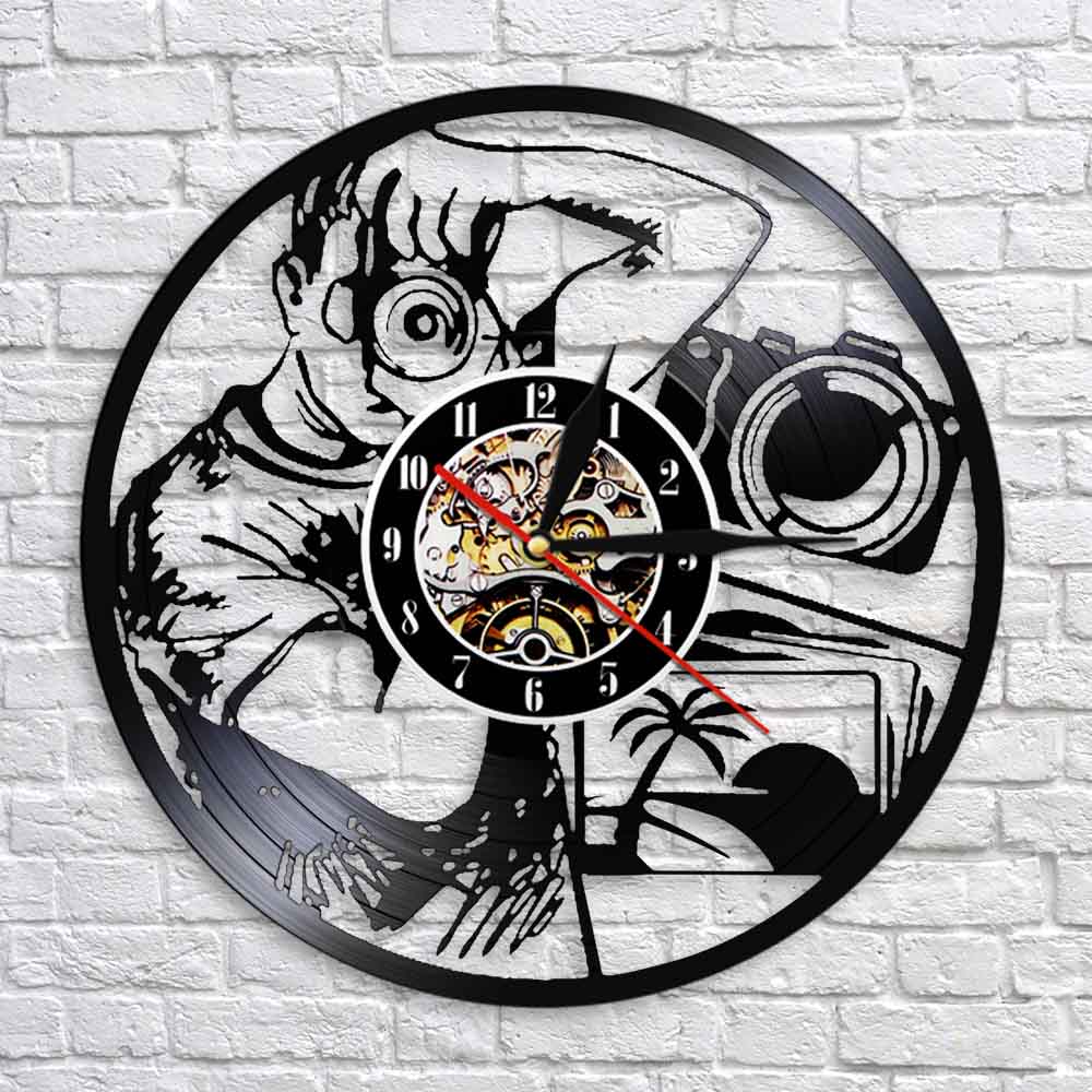 Fotograf Nehmen sterben Foto Wanduhr Moderne Vinyl aufzeichnen 3D Hängen Stille Uhren Kunst Dekor Für Fotografen&#39; Studio