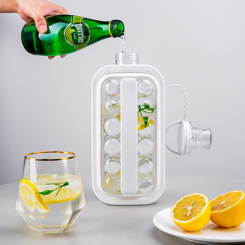 Ice Ball Maker Kettle Kitchen Bar Accessories Gadgets Ice Cube Mold 2 In 1 Multi-function Container Pot Ice Maker Kettl