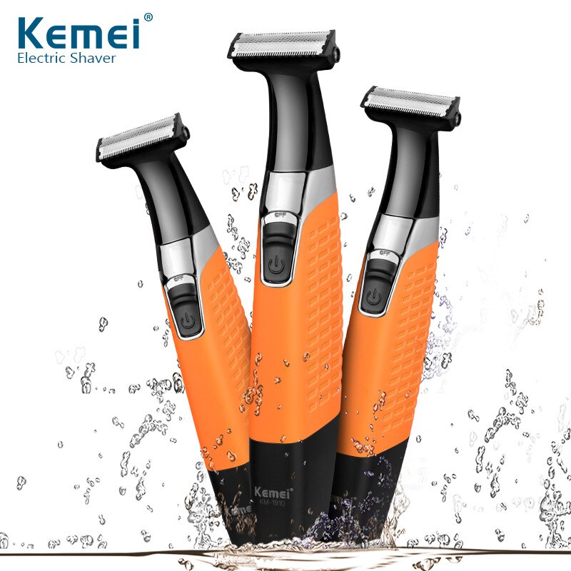 Kemei tondeuse à barbe barbier tondeuse à cheveux en forme de T Machine de découpe coupe de cheveux hommes rasoir une lame sans fil tondeuse mâle