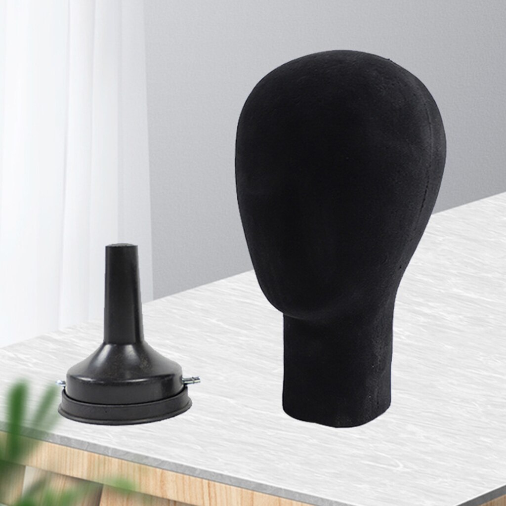 Z polistyrenu piankowy manekin głowa Model czarny manekin peruki co robić przedłużania włosów okulary kapelusz wyświetlacz stojak 1PC