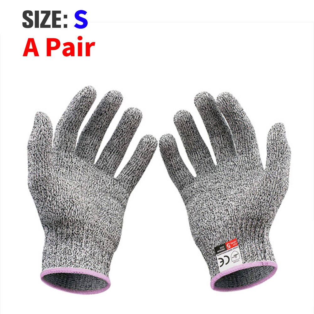 Guantes de seguridad de nivel 5 anticorte, resistentes a Cortes, alambre de acero inoxidable, malla metálica, para cocina, carnicero: S-1 Pair
