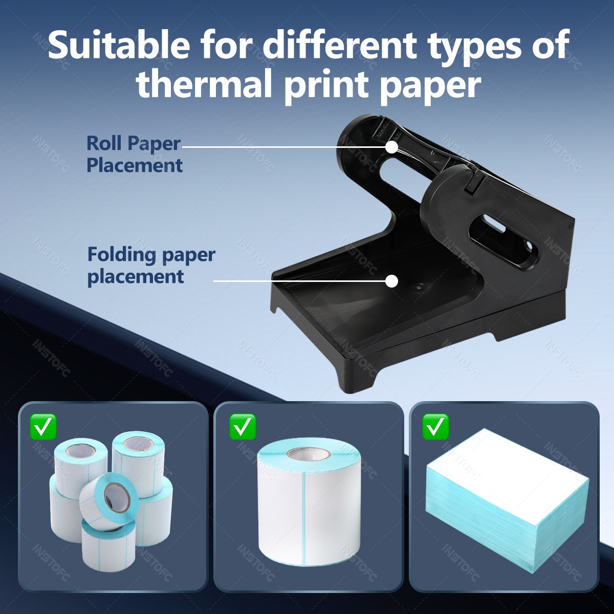 Label Holder for 4x6 Labels Printer Rolls and Fanfold Labels Sticker 2 in 1 Work for Desktop Themal Label Maker