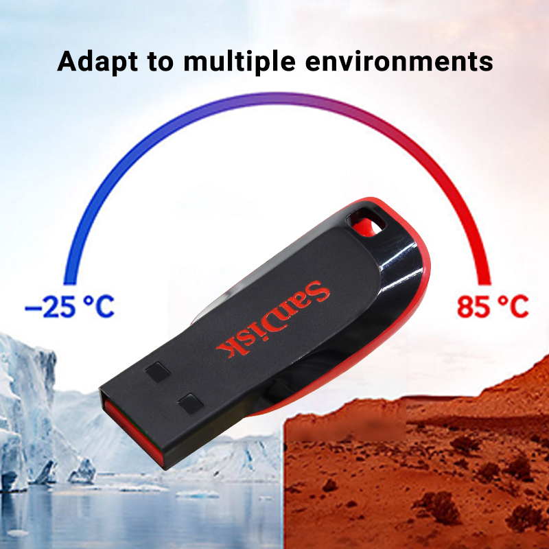 SanDisk FAT32 CZ50 Flash Memory Stick USB2.0 PenDrive 128GB 64GB 32GB 16GB Mini Drive 100% Original Udisk for Computer