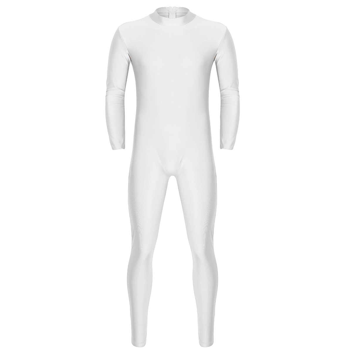 Bra passform för herrdräkter långa ärmar skinny helkropps-katdress vuxen lycra danskläder body gymnastik träning unitard