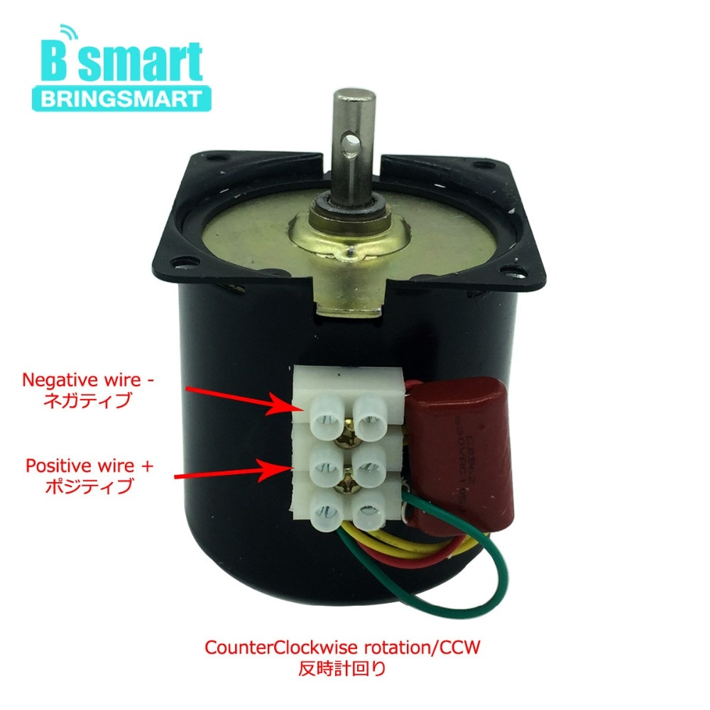 Bringsmart 110v 220v synkron växelströmsmotor mini elmotor reducerare låghastighets metallväxelmotor för grill