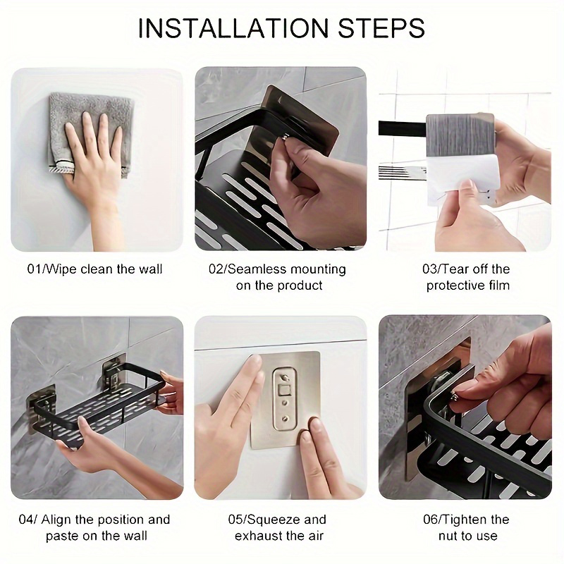 Punch Gratis Wandmontage Badkamer Plank Geen Boor Douche Plank Keuken Organizer Shampoo Rek Make-up Organizer