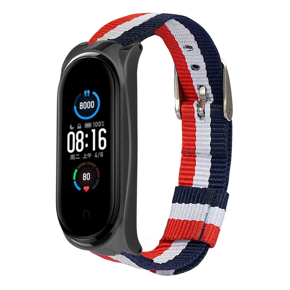 Nylonrem til xiaomi mi band 4 5 3 utskiftbart armbånd mi band band 4 armbånd lett pustende armbånd for miband 5 4