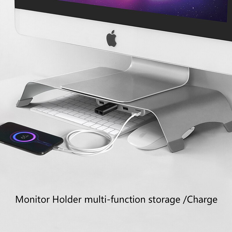 Monitor Holder Laptop TV PC Monitor Stand Aluminum Alloy Computer Mount Monitor Bracket Home Office PC Desktop Monitor Riser