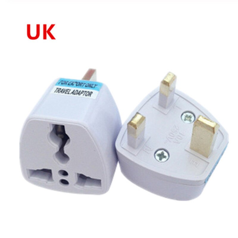 1 stk universal us/uk/au/de/eu stik adapter usa til euro europa rejse væg vekselstrøm oplader adapter konverter 2 runde ben fatning: Uk