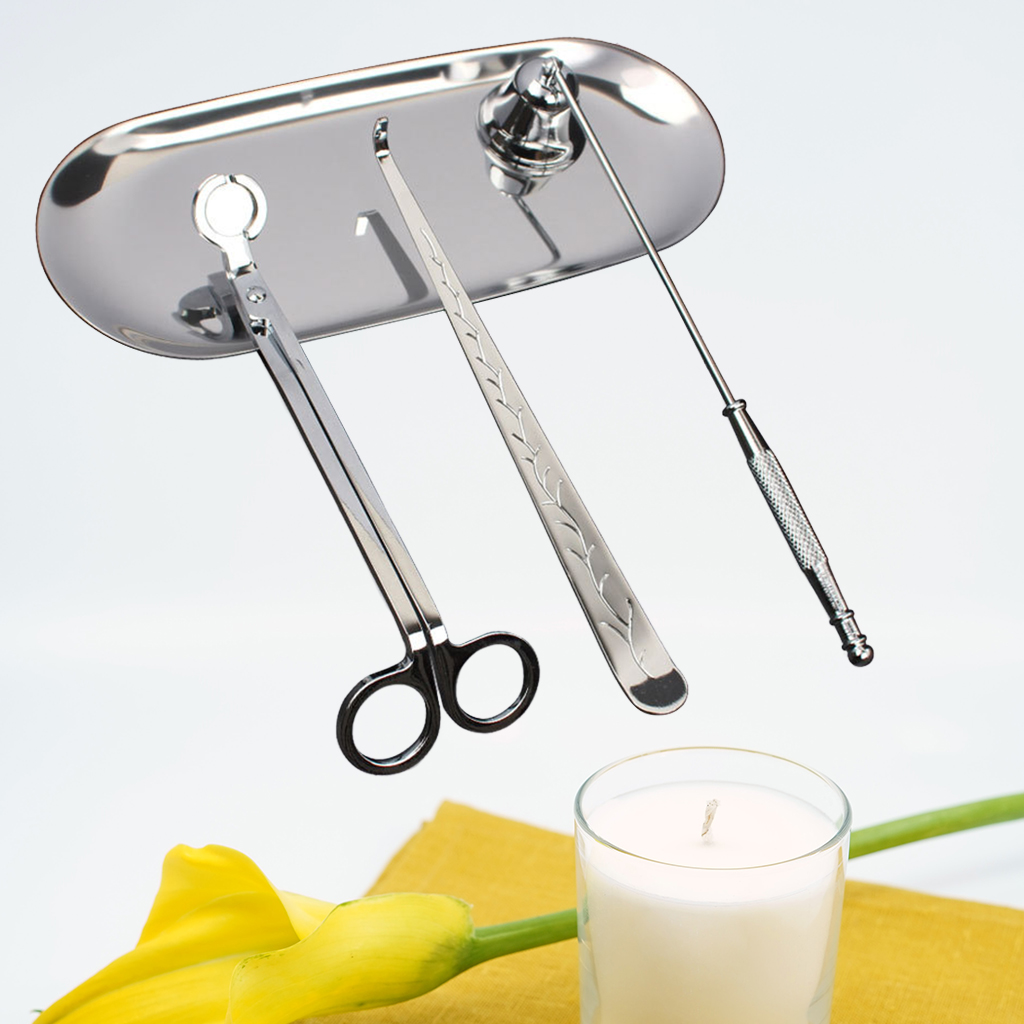 4 in 1 Candle Accessory Set, Candle Wick Trimmer Cutter, Candle Snuffer, Wick Dipper for Wedding Birthday Home Decoration