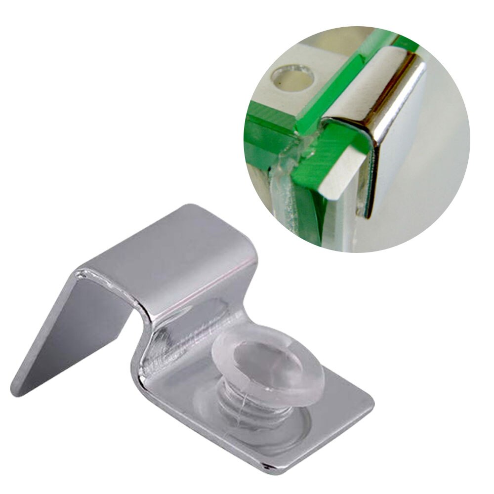 4 stk rustfrit stål låg clips klemmer glas dæksel støtteholdere med 4 stk silikone puder til akvarie akvarium