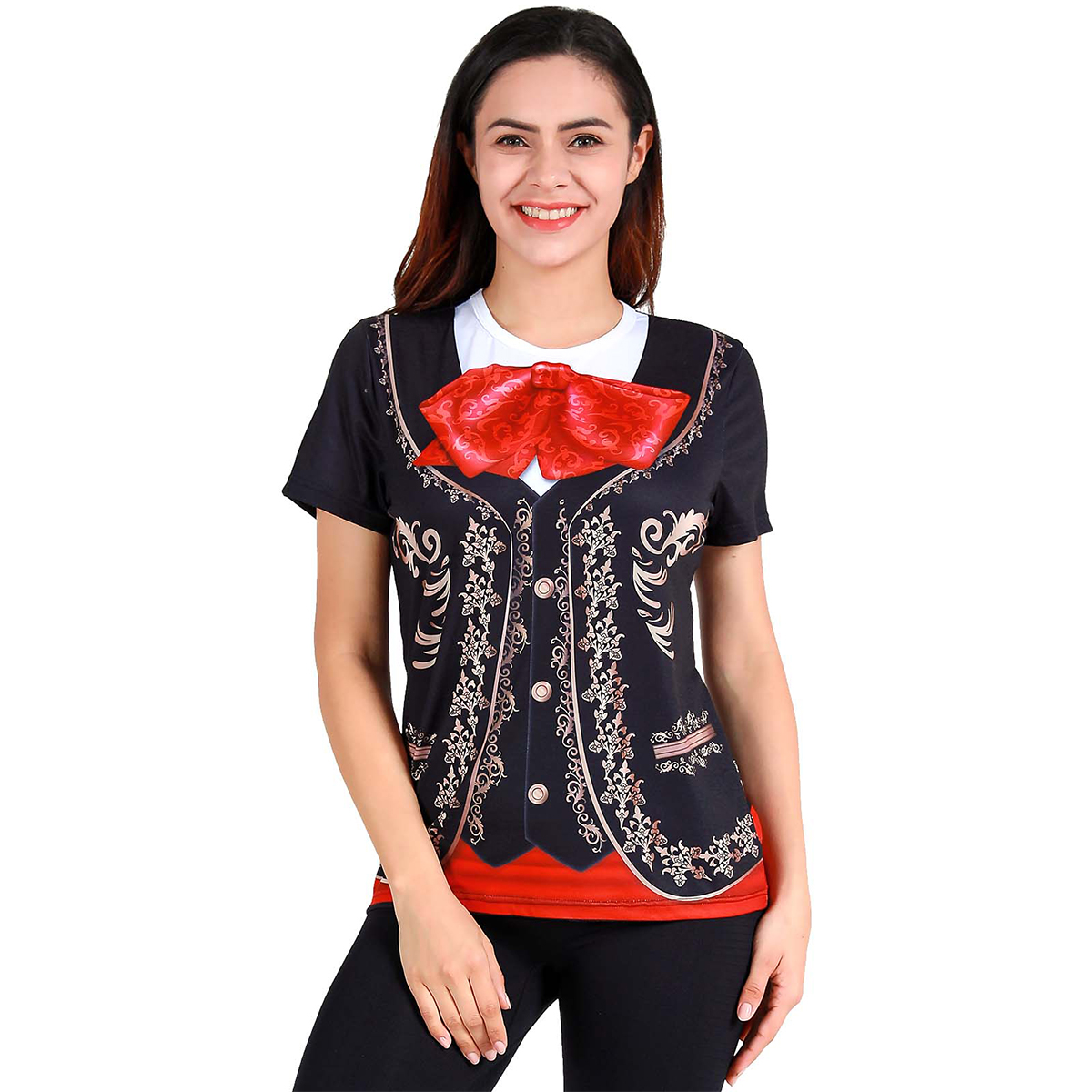 Femmes Mariachi t-shirts graphique à manches courtes Fiesta mexicaine Costume Festival musical Halloween mexique thème fête célébrant