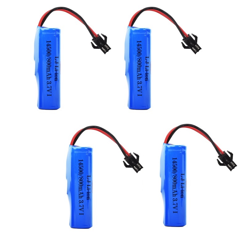 Rc Stunt Dump Auto Batterij 14500 Sm-2P 3.7V 800Mah Li-Ion Batterij/Usb Lading Voor C2 D828 Rc Auto Onderdelen Rc Auto Accu 1-5 Stuks: green