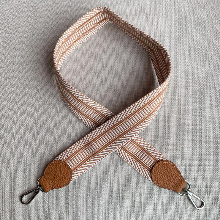 Breien brede tas riem leren handtas schouderriem accessoire zilveren gesp merk: 2