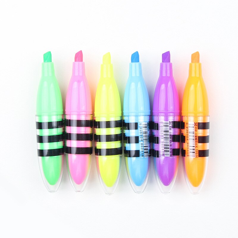 6 uds. Rotuladores bonitos con de abeja, rotuladores para niños, bolígrafos para pintar, Material Escolar, artículos de papelería Kawaii: Default Title
