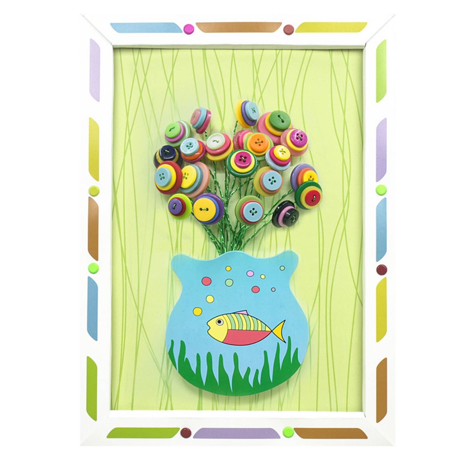 Juego de juguetes de arreglo de flores para niños, manualidades de flores de papel/tela, Kits de marco, juguetes educativos estéticos de aprendizaje, DC: buttons