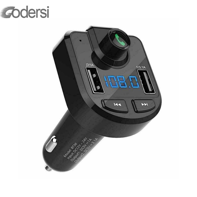 Adaptateur de chargeur USB double USB Bluetooth | Kit de lecteur Mp3 mains libres, transmetteur Fm, Support de carte TF disque U QC2.0 3.1A