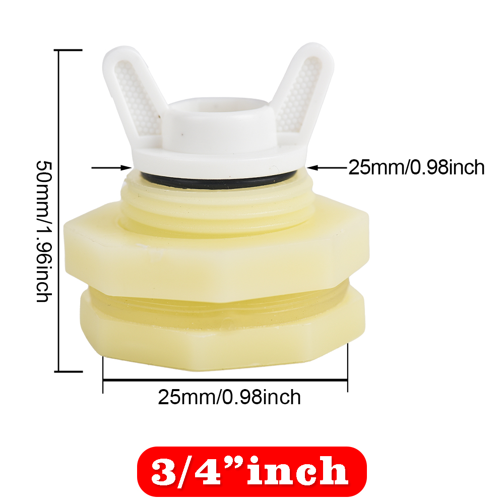 1/2 3/4 Zoll PVC-Schott-Wassertank-Anschluss-Adapter, passend für Stecker, Montage, Entwässerung für Regenfässer, Aquarien: Gold