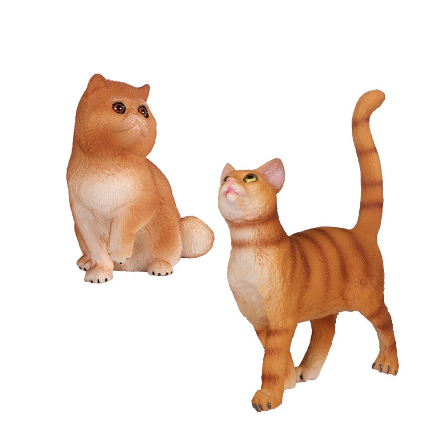Børn model fast kæledyr kat model gul kat persisk sort og hvid killing statisk dyremodel legetøjsdekoration