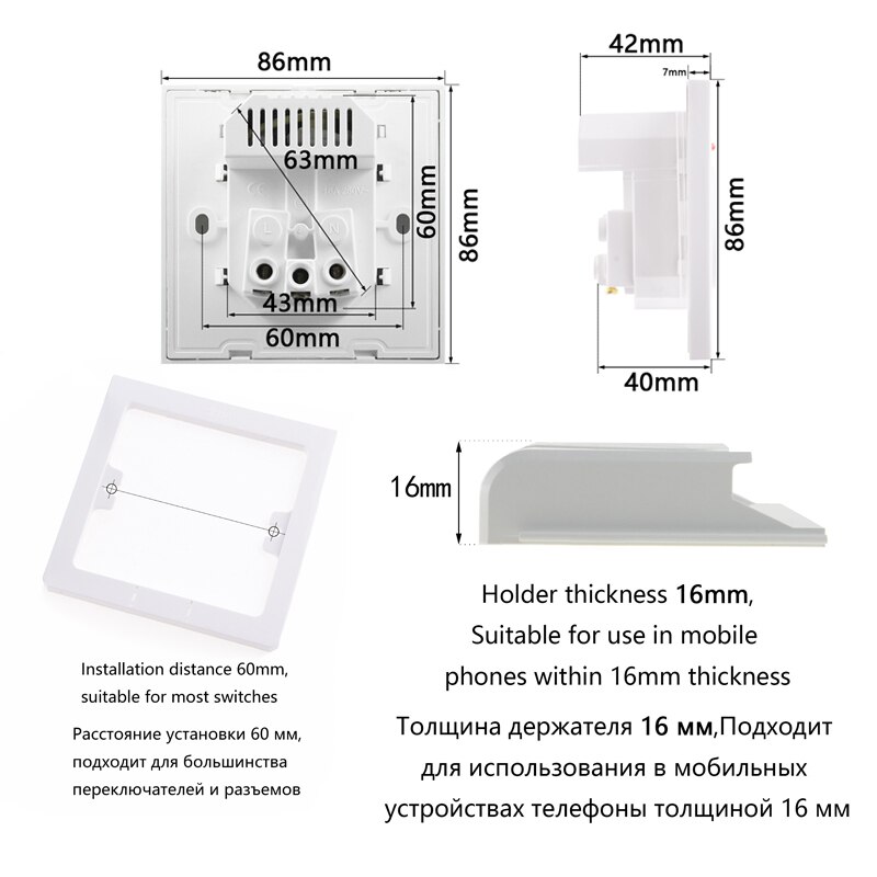 Eu/Franse Stopcontact Met Dual Usb-Poorten Opladen Usb Stekker Opladen Wit Geborsteld Aluminium Paneel