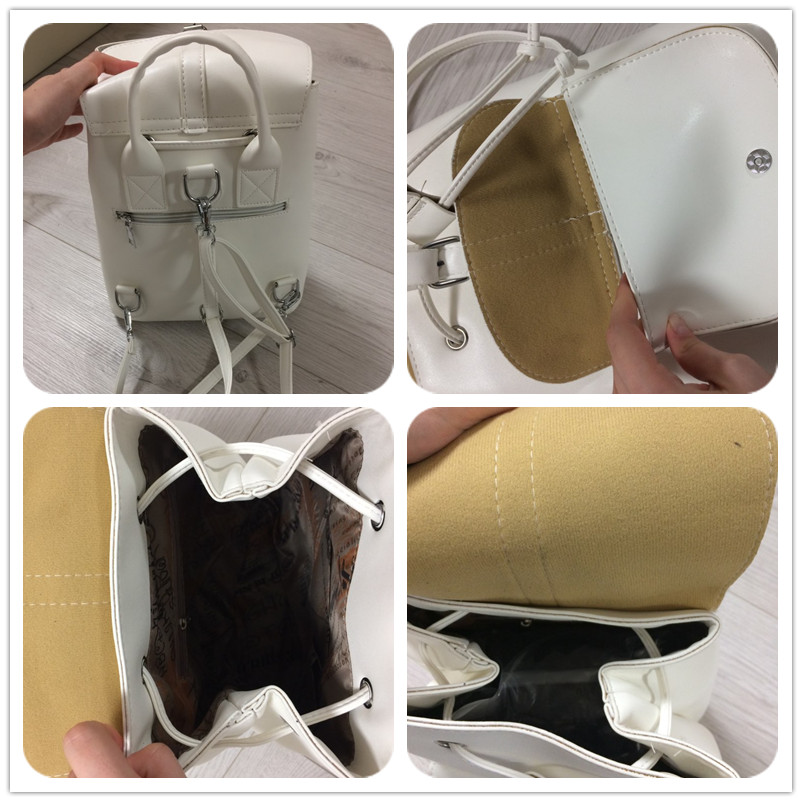 Miyahouse PU Leather Backpacks Trendy Female Drawstring Travel Bags Retro School Bags Women Rucksack Mochila