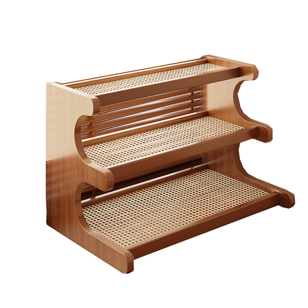 2/3 Tiers Desktop Storage Rack Space-saving Easy-to-assemble Wood Tabletop Stand Compact Multi-functional Desk Bookshelf: Yellow