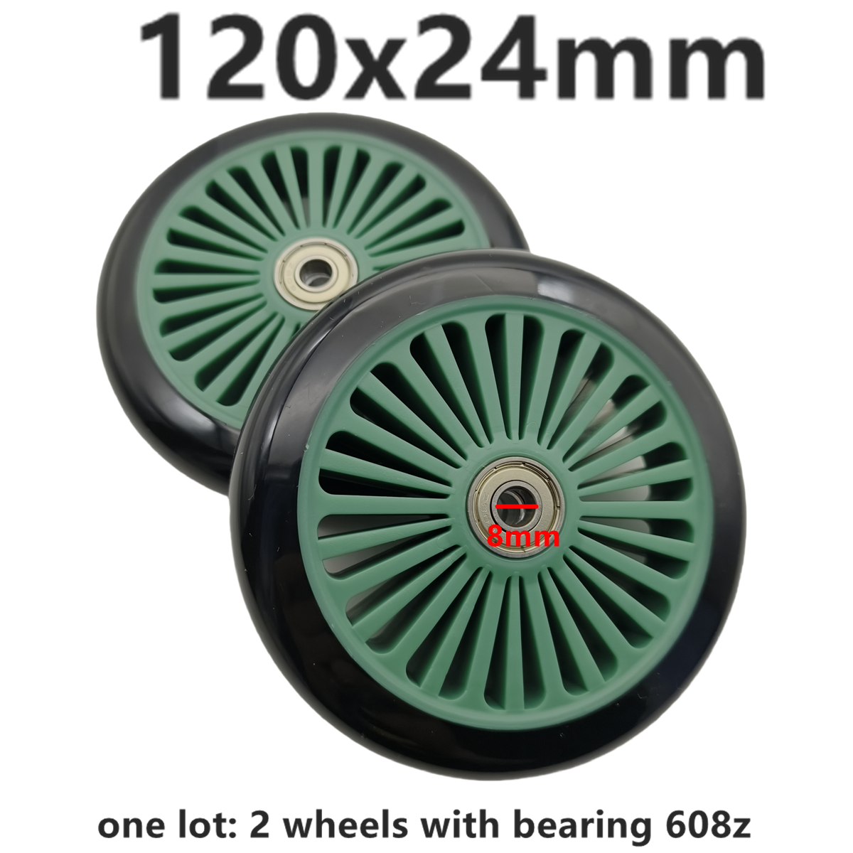 scooter accessories skate wheel scooter wheel 90mm 110mm 120mm 125mm 85a 2wheels/lot: light green