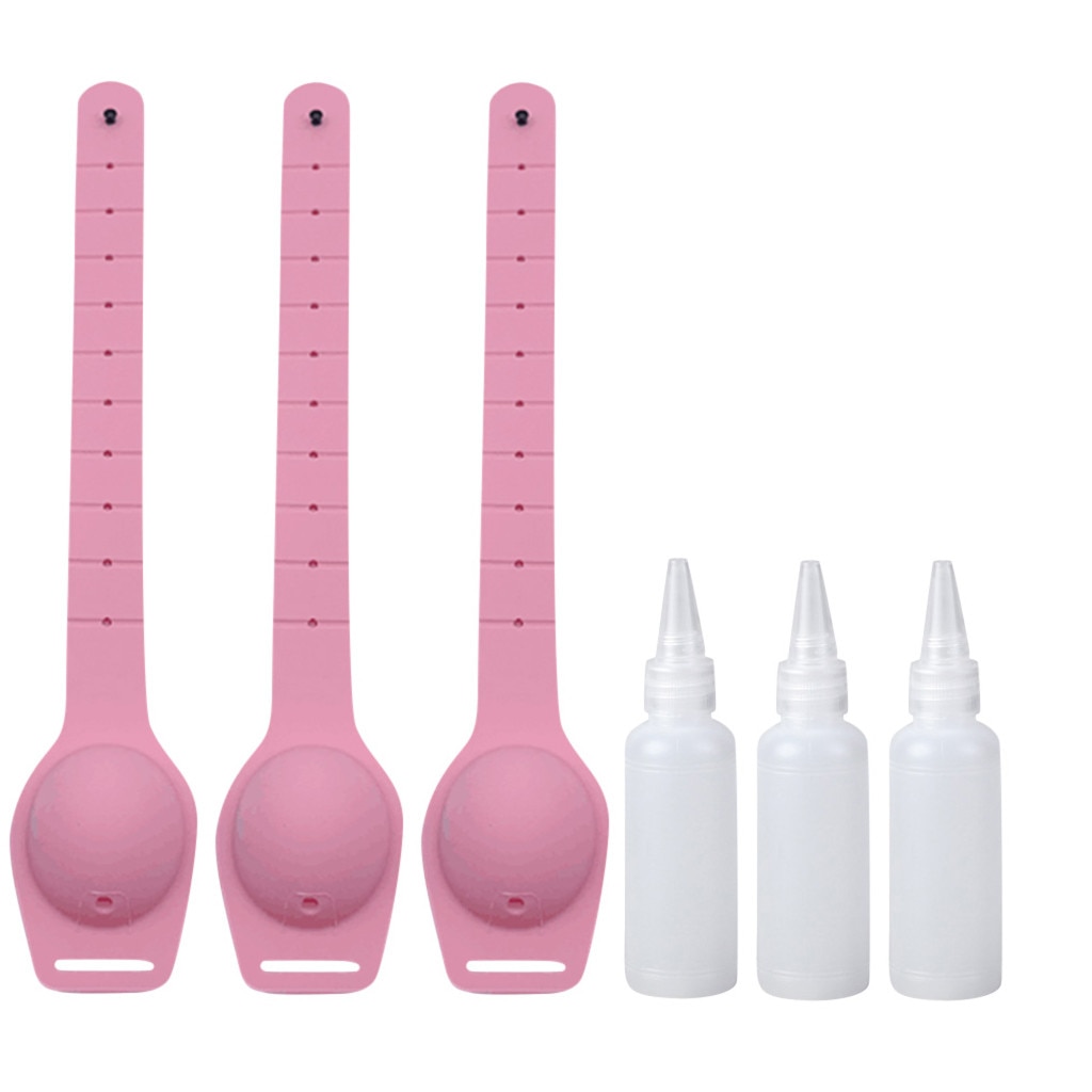 Bracelet Silicone, désinfectant pour les mains, désinfectant, pour les mains, sous-emballage, emballage, bracelets, distributeurs pour les mains portables, 3 bouteilles: Pink