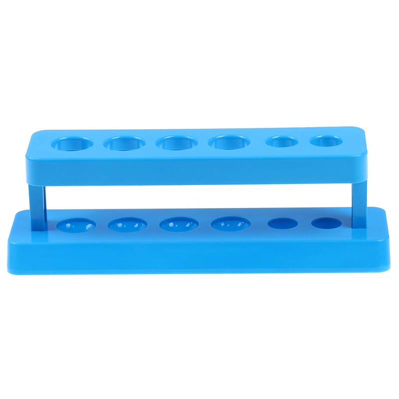 6 gaten houder standaard laboratorium reageerbuis standaard plank laboratorium schoolbenodigdheden rode plastic reageerbuis rek ondersteuning buret: Blauw