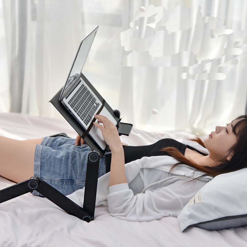 Laptop skrivbord bärbar justerbar aluminium ergonomisk tv säng laptop bricka pc bordsställ notebook bord bordsställ med musmatta