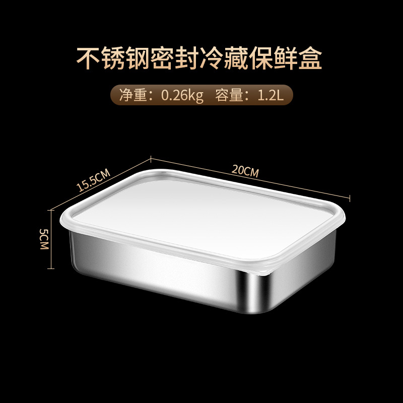 Bandejas de armazenamento de alimentos de aço inoxidável 304 com tampa geladeira mais nítida frutas seladas pan organizador recipiente pratos de cozinha: Verde