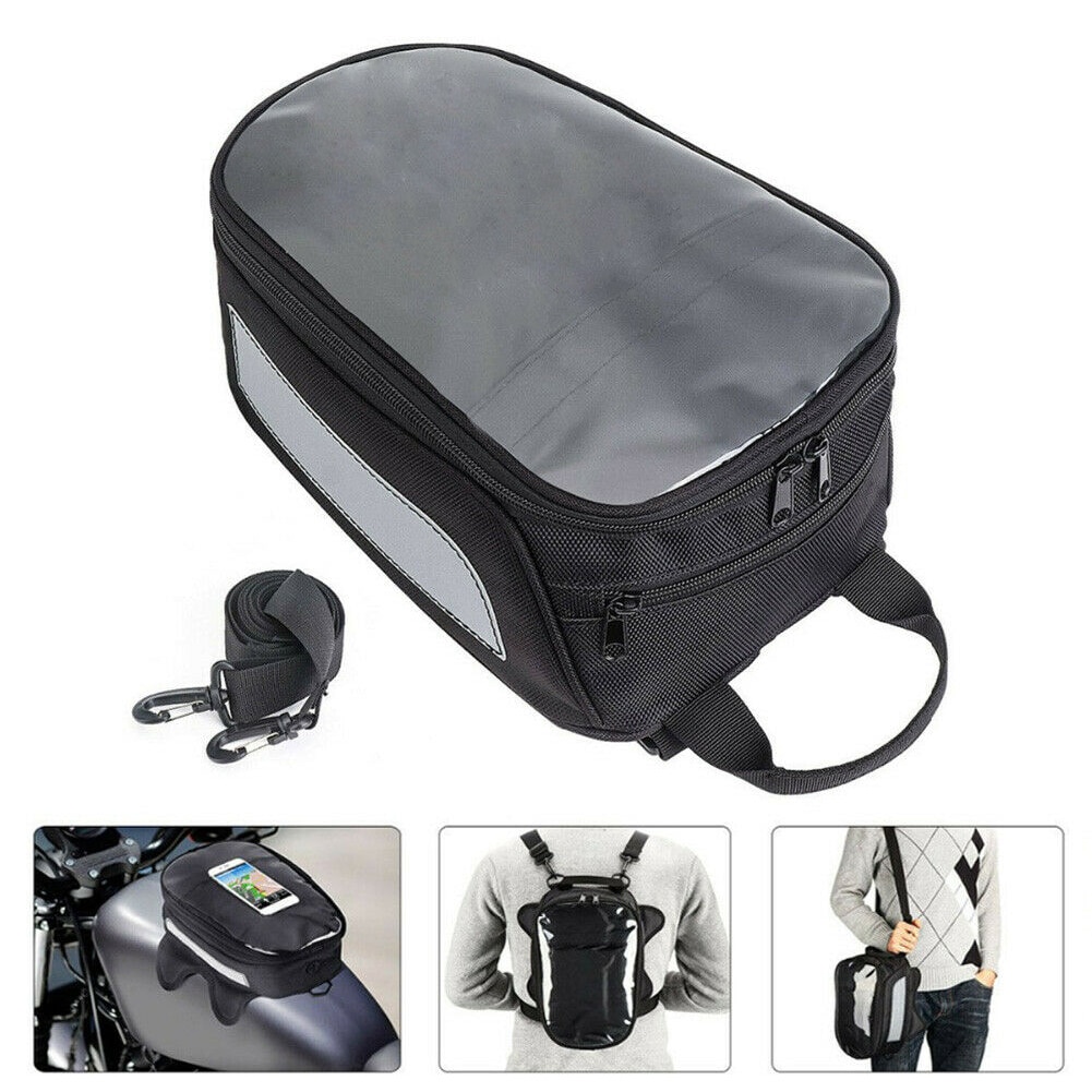 Motorcycle Tank Bag Portable Phone Pouch Casual Accessories Storage Waterproof Zipper Closure Oxford Cloth With Magnetic
