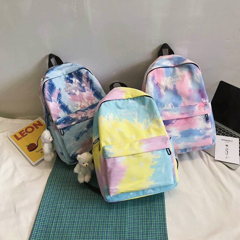 Hocodo moda mochila panelled cor náilon mochila feminina saco de escola para adolescentes casual bolsa de ombro mochila viagem volta pacote