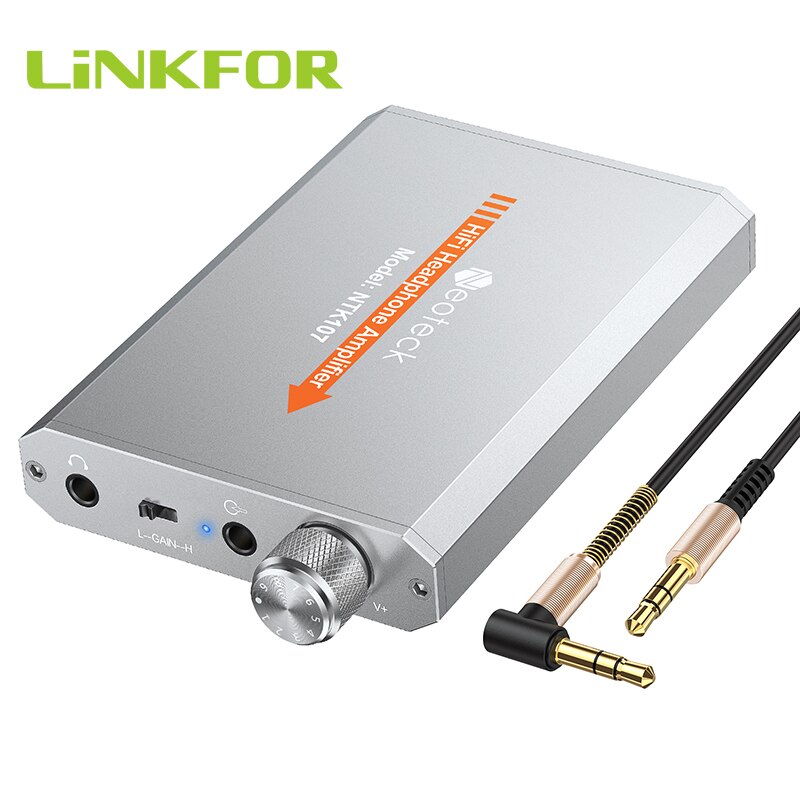 LiNKFOR HiFi amplificatore per cuffie per auricolari 16-150mu da 3.5mm a 3.5mm con interruttore di accensione/spegnimento interruttore amplificatore per cuffie amplificatore per auricolari