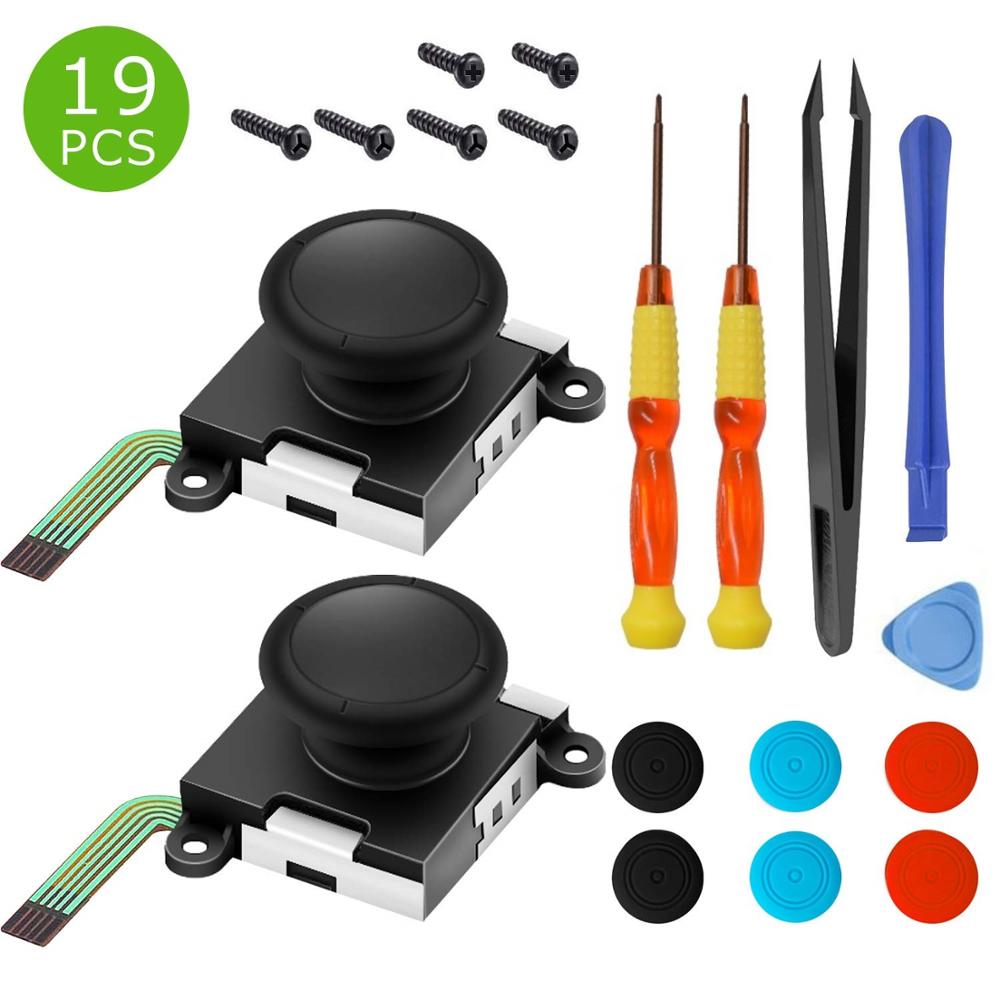21 In 1 3D Vervanging Joystick Analoge Thumb Stick Reparatie Kit Tri-Wing Kruis Schroevendraaier Pry Tool Voor Nintendo schakelaar Controller