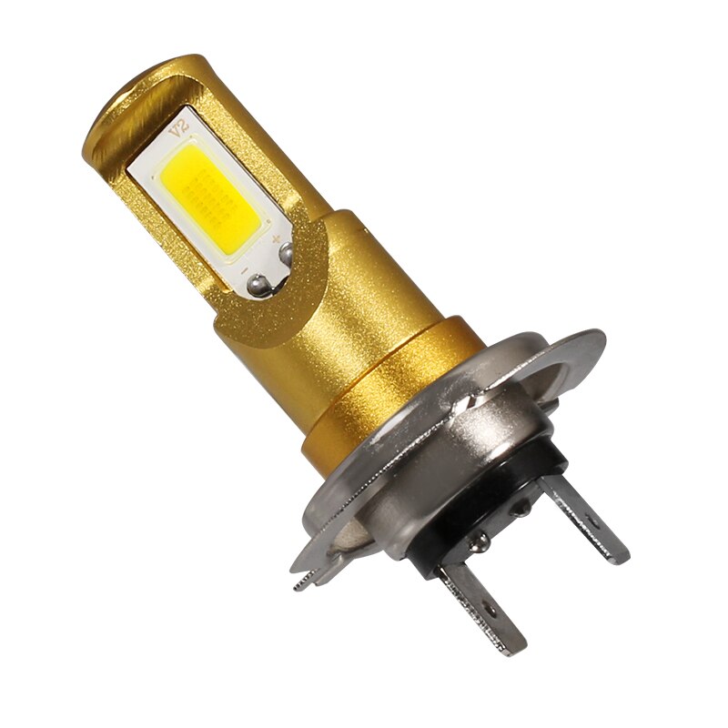Gfoloza 2 st  h7 led-lampor vit gul färg bil dimljus hög effekt cob drivande dimlampa drl 2000lm 12v-24v 6000k 3000k