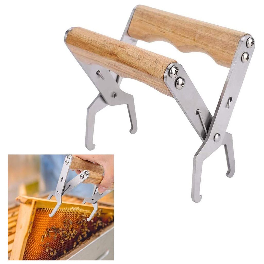 SenNan di Legno Ape alveare Telaio Del Supporto della Presa Strumento per Apicoltore Attrezzature Pinza Cattura Strumento di Sollevamento Strumenti di Apicoltura