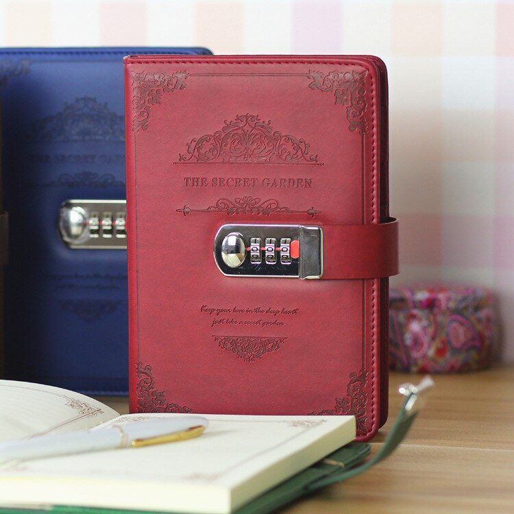 Libreta de notas Vintage con contraseña, diario, personal, secreto, con bloqueo, uso escolar y de oficina
